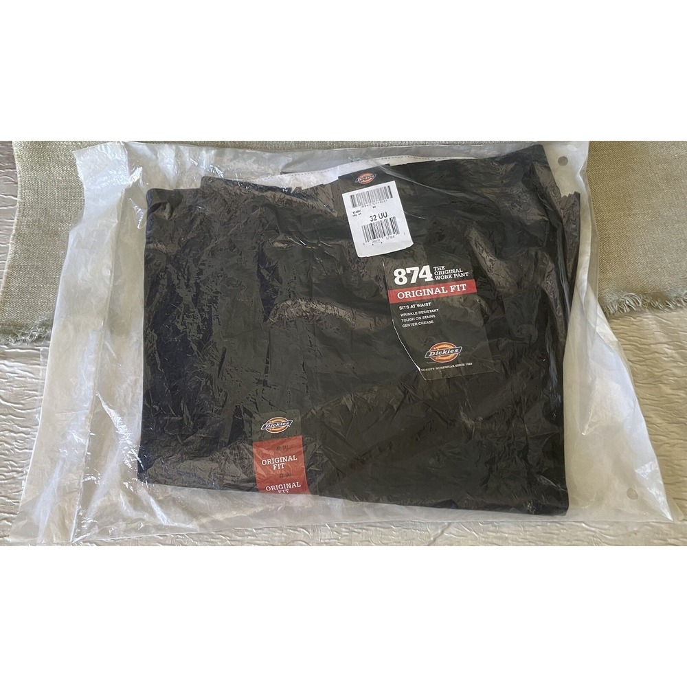 Dickies 874 Original Fit Work Pants Mens 32 Black Wrinkle Resistant 874BK NEW